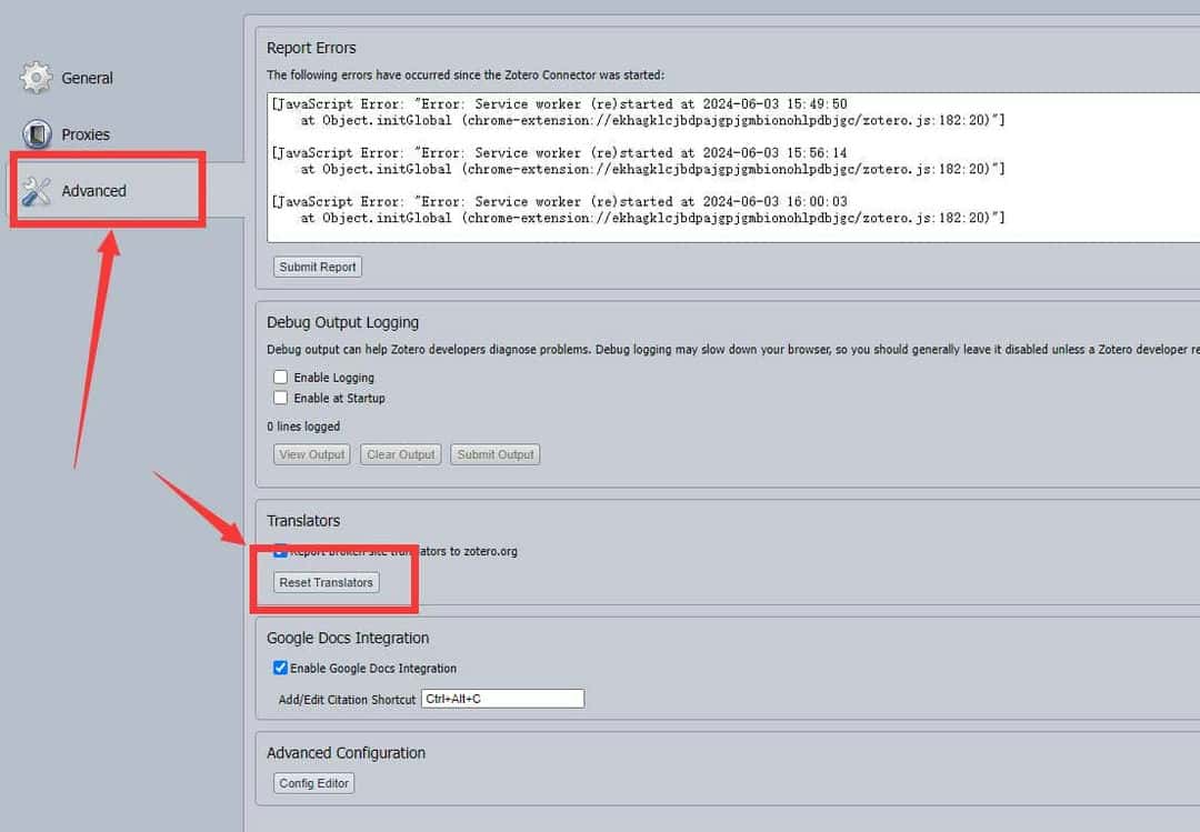 更新 Zotero Connector 中的 translators